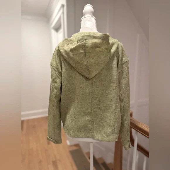 NWOT Anthropologie Avec Les Filles Tweed Cropped Hooded Jacket • Artichoke • M - Picture 4 of 12